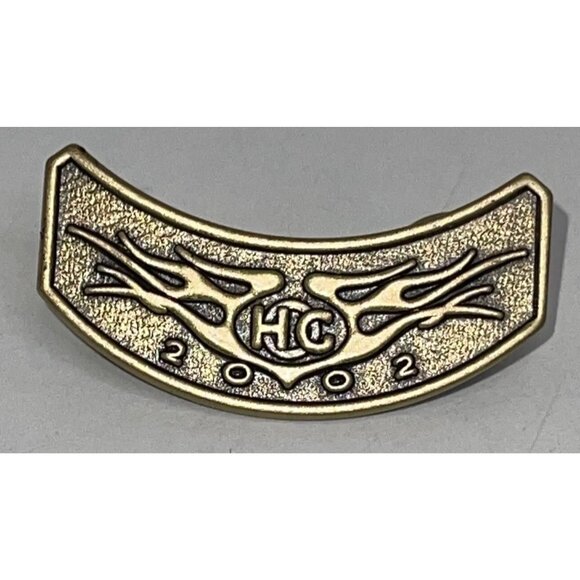 Vintage 2002 Harley Davidson HOG Owners Group Member Rocker Vest Hat Lapel Pin - Picture 2 of 8